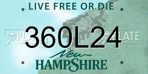 360L24 New Hampshire License Plate