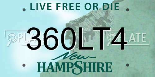 360LT4 New Hampshire License Plate