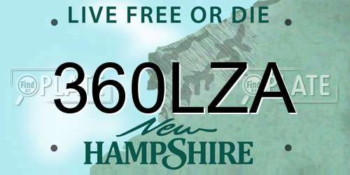 360LZA New Hampshire License Plate
