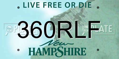 360RLF New Hampshire License Plate