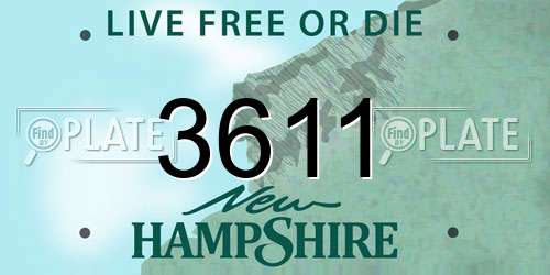 3611 New Hampshire License Plate