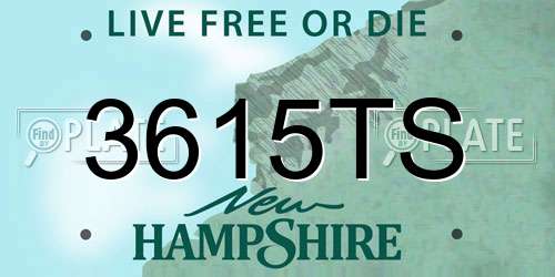 3615TS New Hampshire License Plate