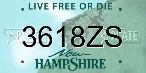 3618ZS New Hampshire License Plate