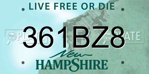 361BZ8 New Hampshire License Plate