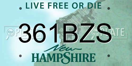 361BZS New Hampshire License Plate