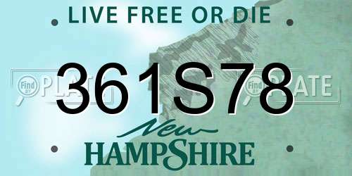 361S78 New Hampshire License Plate