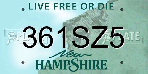 361SZ5 New Hampshire License Plate