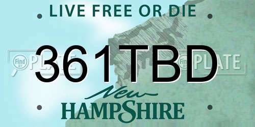 361TBD New Hampshire License Plate