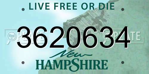 3620634 New Hampshire License Plate