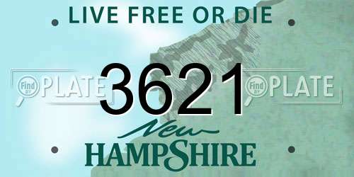 3621 New Hampshire License Plate