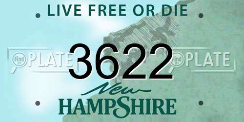 3622 New Hampshire License Plate