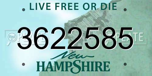 3622585 New Hampshire License Plate