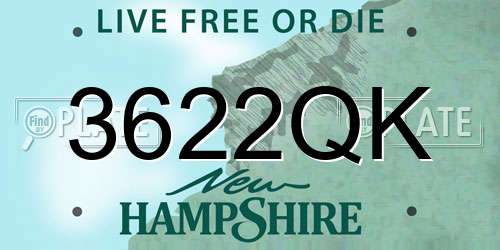 3622QK New Hampshire License Plate