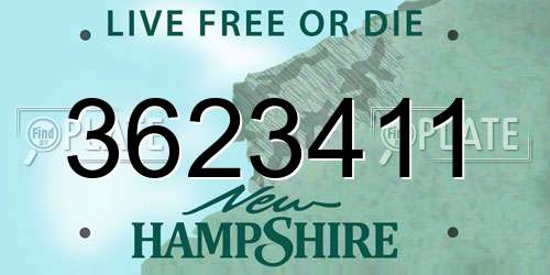 3623411 New Hampshire License Plate