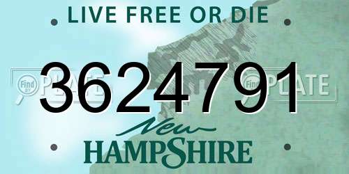 3624791 New Hampshire License Plate