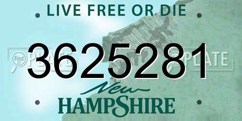3625281 New Hampshire License Plate