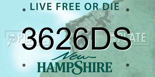 3626DS New Hampshire License Plate