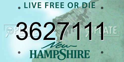 3627111 New Hampshire License Plate