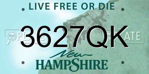 3627QK New Hampshire License Plate