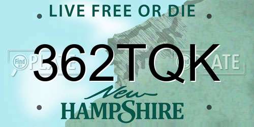 362TQK New Hampshire License Plate