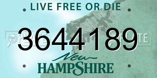 3644189 New Hampshire License Plate