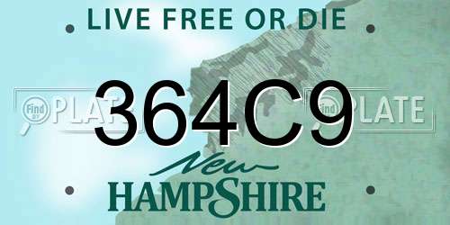 364C9 New Hampshire License Plate