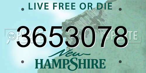 3653078 New Hampshire License Plate