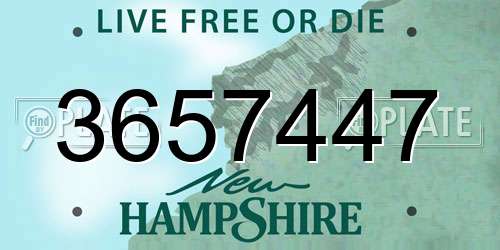 3657447 New Hampshire License Plate