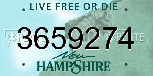 3659274 New Hampshire License Plate