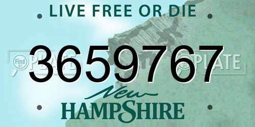 3659767 New Hampshire License Plate