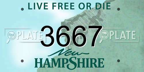 3667 New Hampshire License Plate
