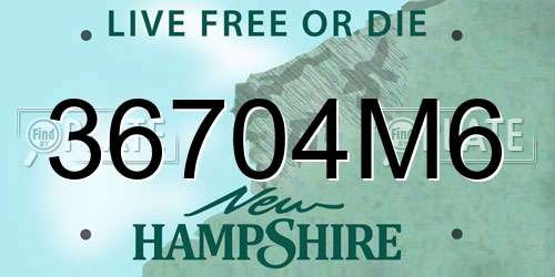 36704M6 New Hampshire License Plate