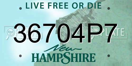 36704P7 New Hampshire License Plate
