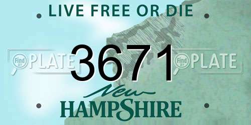 3671 New Hampshire License Plate