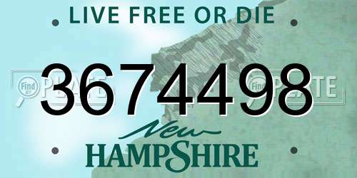 3674498 New Hampshire License Plate