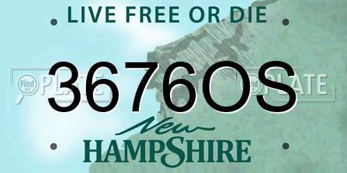 3676OS New Hampshire License Plate