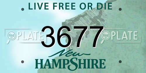 3677 New Hampshire License Plate