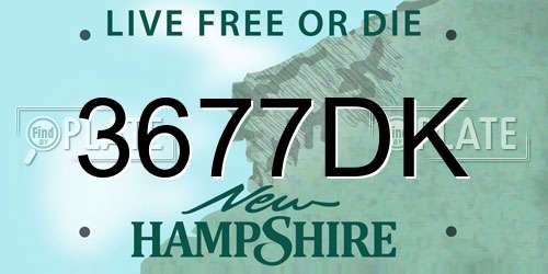3677DK New Hampshire License Plate