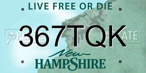 367TQK New Hampshire License Plate