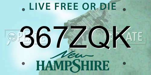 367ZQK New Hampshire License Plate
