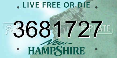 3681727 New Hampshire License Plate