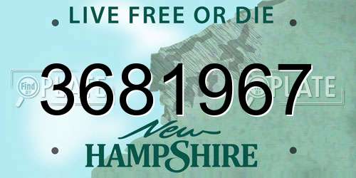 3681967 New Hampshire License Plate