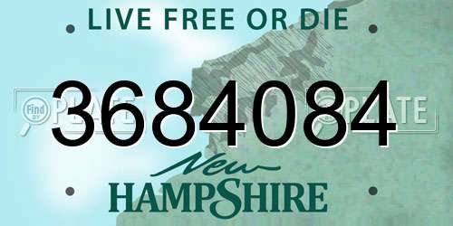 3684084 New Hampshire License Plate