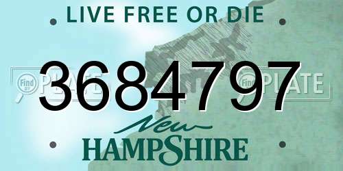 3684797 New Hampshire License Plate