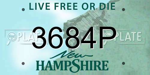 3684P New Hampshire License Plate