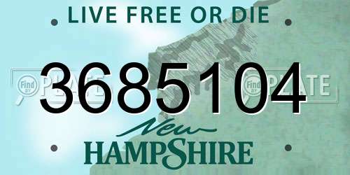 3685104 New Hampshire License Plate