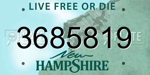 3685819 New Hampshire License Plate