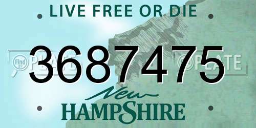 3687475 New Hampshire License Plate