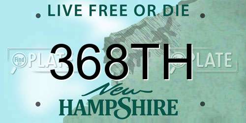 368TH New Hampshire License Plate
