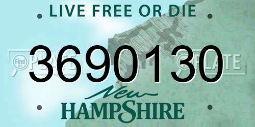 3690130 New Hampshire License Plate
